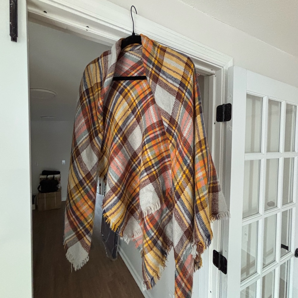 Fall Festive Plaid Shawl